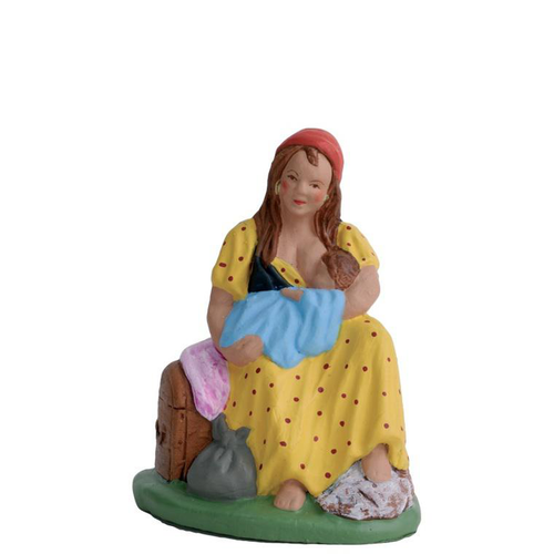 Visuel 1 du produit Personnage de crèche de Noël nourrice Santons Escoffier - 7 cm