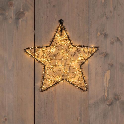 Visuel 2 du produit Décoration lumineuse de Noël étoile micro LED blanc orangé flash minuterie variateur intérieur extérieur - Ø 26 cm