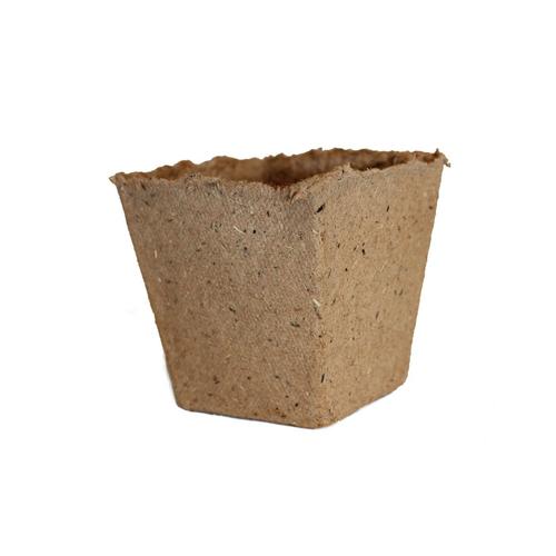 Visuel 1 du produit Lot de 20 godets carrés biodégradables marron pour semis Jany - 6 x 6 cm