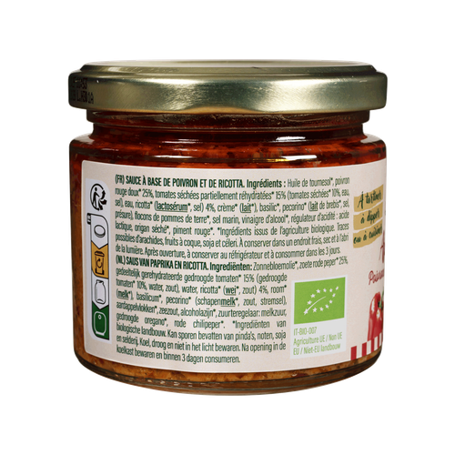 Visuel 3 du produit Sauce bio Apéripasta poivrons tomates ricotta Luce - 180 g