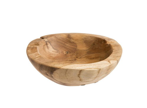 Visuel 1 du produit Coupelle décorative coloris beige en teck - 18 x 18 x 5 cm
