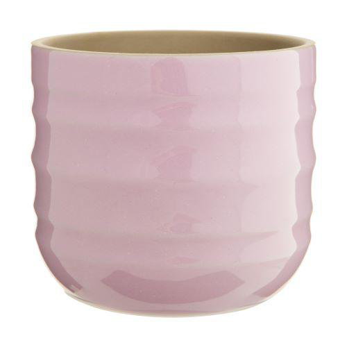 Visuel 1 du produit Cache-pot Aceno coloris violet en céramique - Ø 13,3 cm x 11,8 cm