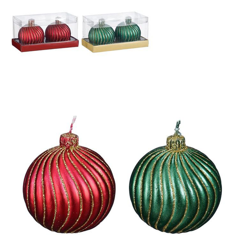 Visuel 1 du produit Bougie colorée forme boule x 2 - Ø 6 x H 6 cm