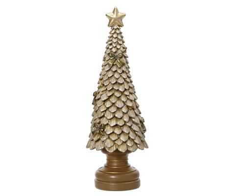 Visuel 1 du produit Sapin scintillant à poser en polyrésine or - Ø 12 x H 36 cm