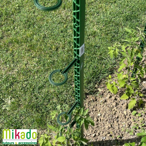 Visuel 5 du produit Tuteur à tomate avec 4 attaches coloris vert  - 180 cm