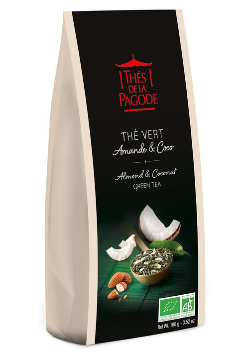 Visuel 1 du produit Thé vert amande et coco bio Thés de la pagode - 100 g