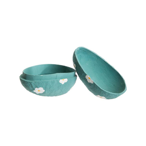 Visuel 2 du produit Boîte œuf à garnir en coton mâché bleu - Ø 9 x H 14 cm