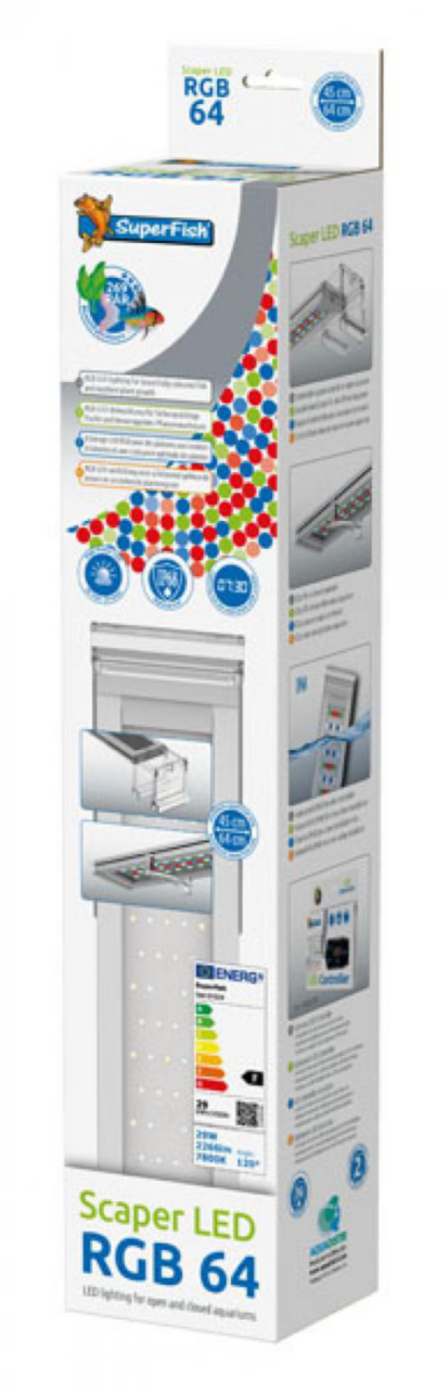 Visuel 1 du produit Rampe LED RGB aquarium eau douce, 7800 K - SUPERFISH Scaper - 29 W, 64