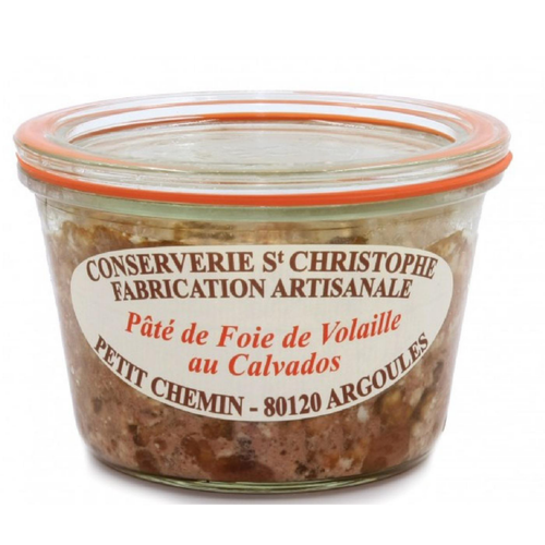 Visuel 1 du produit Pâté de foie de volaille au Calvados Conserverie St Christophe - 270 g