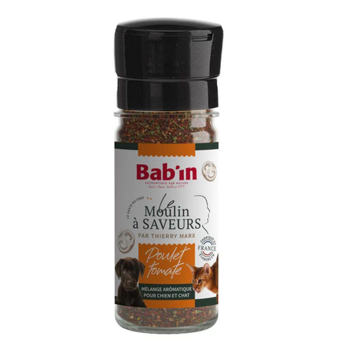 Visuel 1 du produit Moulin à saveurs pour chien et chat au poulet et à la tomate Bab'in - 45 g