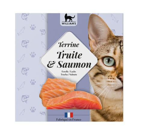 Visuel 1 du produit Alimentation humide complémentaire pour chat terrine truite et saumon William's - 80 g