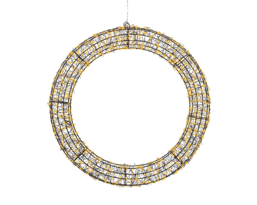 Visuel 1 du produit Couronne noire à 720 micro-LED blanc orangé pour extérieur - Ø 58 cm