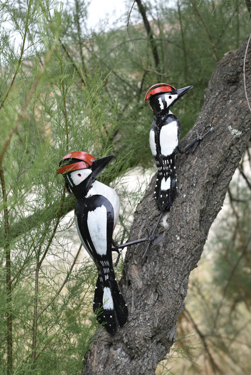 Visuel 1 du produit Pic épeiche en métal recyclé Chouette & Co moyen modèle - 20 cm