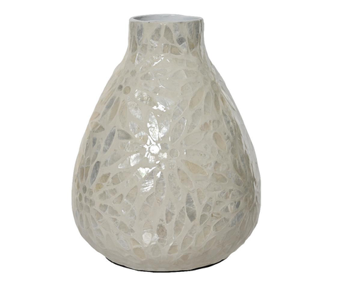 Visuel 1 du produit Vase large blanc Capiz - 17 x H 20 cm
