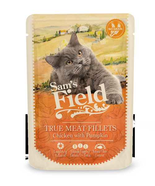 Visuel 1 du produit Pâtée pour chat en sachet au poulet et à la citrouille Sam's Field - 85 g