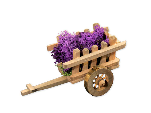 Visuel 1 du produit Accessoire de crèche de Noël petit chariot de lavande Santons Escoffier - 14 x 7,5 x 7,5 cm