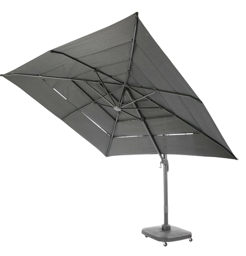Visuel 1 du produit Parasol déporté Airvent coloris gris en aluminium et polyester - 300 x 300 cm