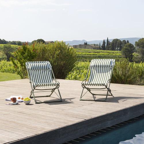 Visuel 5 du produit Transat transaswing colorblock Lafuma coloris vert structure en acier - 60 x 83 x 91 cm