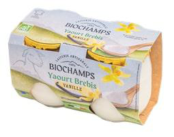 Visuel 1 du produit Yaourt brebis bio saveur vanille Biochamps - 2 x 125 g