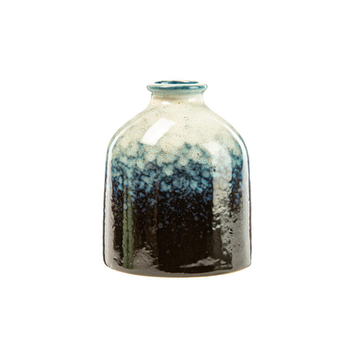 Visuel 2 du produit Vase bouteille coloris bleu en céramique - Ø 8 cm