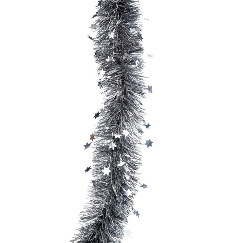Visuel 1 du produit Guirlande en plastique graphite avec étoiles - L 200 x l 11 cm