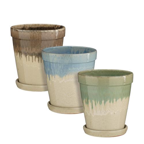 Visuel 1 du produit Pot rond Madrid coloris multicolore en céramique - 33 x Ø 30 cm