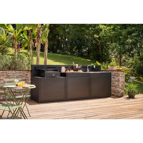 Visuel 8 du produit Support pour plancha fermé en acier noir forme comptoir de bar Forge Adour - 90 x 97,2 x 112,5 cm