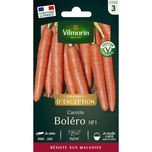Visuel 1 du produit Sachet de semences potagères graines de carotte Boléro HF1 Graines d'Exception