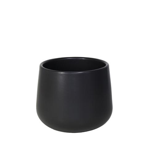 Visuel 1 du produit Cache-pot en céramique modèle 620-15 coloris anthracite - Ø 13,5 x H 13 cm