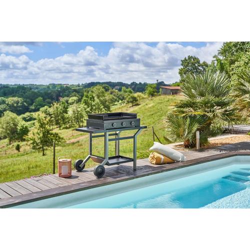 Visuel 3 du produit Table roulante en acier noir et gris mat