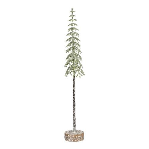 Visuel 1 du produit Sapin décoratif vert givré en PVC grand modèle - Ø 7 x H 36 cm