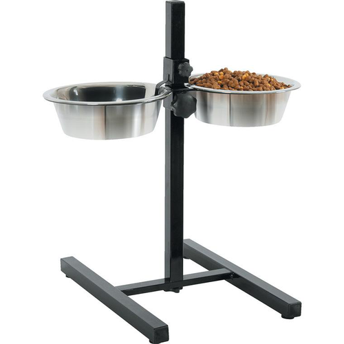 Visuel 1 du produit Support réglable avec 2 bols en inox grand modèle pour chien Zolux - 2,5 L