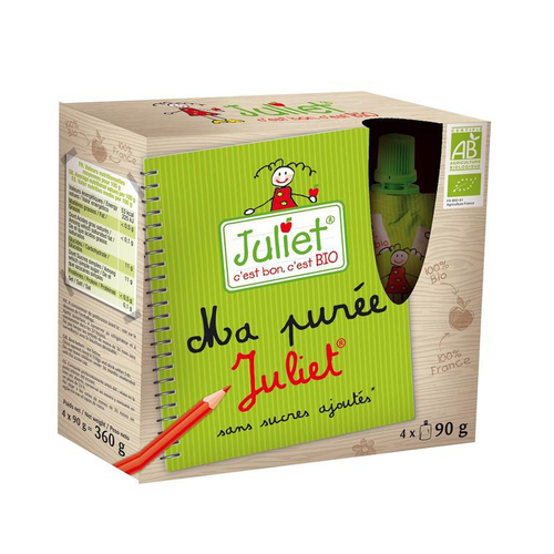 Visuel 1 du produit Purée de pomme Juliet gourde en étui 4x90g