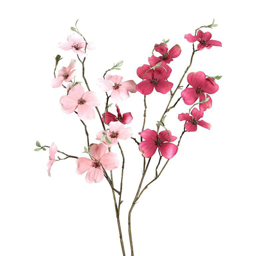 Visuel 1 du produit Branche artificielle de cornouiller coloris rose - 75 cm