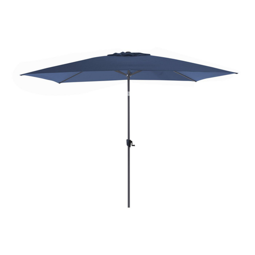 Visuel 1 du produit Parasol gris et bleu à manivelle inclinable Proloisirs - 3 x 2 m