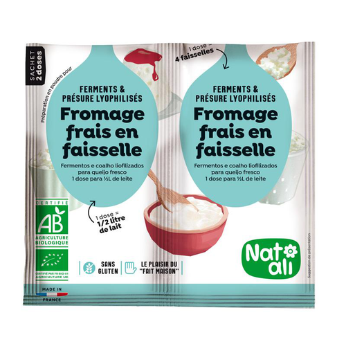 Visuel 1 du produit Ferment pour fromage frais en faisselle bio Natali en sachet - 2 x 60 g