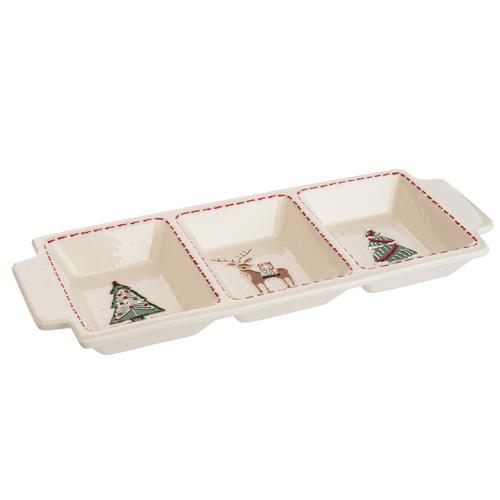 Visuel 1 du produit Assiette Fran coloris blanc en grès - 4,5 x 38,5 x 16,5 cm