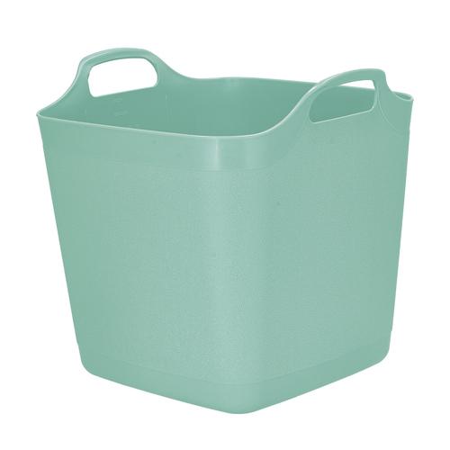 Visuel 1 du produit Lot de 3 paniers souples carrés coloris vert en plastique - 25 L