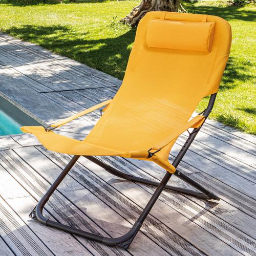 Visuel 2 du produit Fauteuil relax jaune 127 x 61 x 28,5 cm