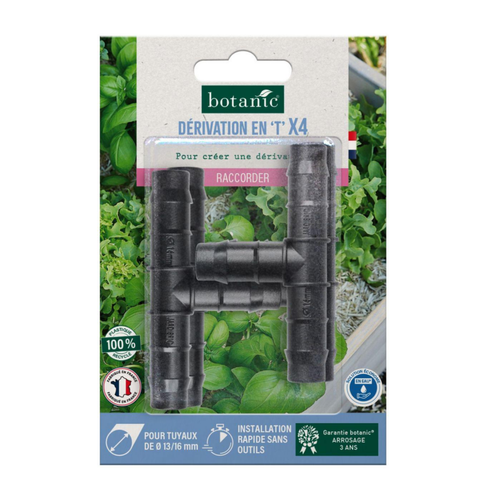 Visuel 1 du produit 4 Tés cannelés - Ø 13/16 mm botanic® - Arrosage goutte à goutte