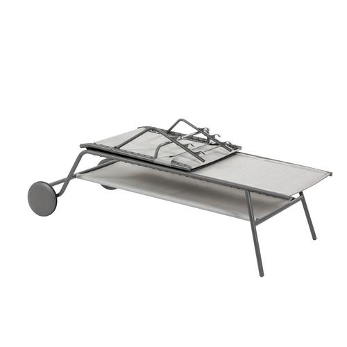 Visuel 2 du produit Bain de soleil Miami II haut Lafuma coloris gris structure en acier et toile en Batyline®- 80 x 186 x 90 cm