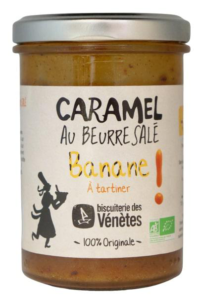 Visuel 1 du produit Crème caramel au beurre salé banane bio Biscuiterie des Venetes - 220 g