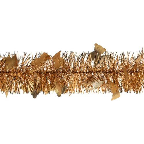 Visuel 1 du produit Guirlande de sapin oursons coloris brun et doré en plastique - Ø 90 mm x 2 m