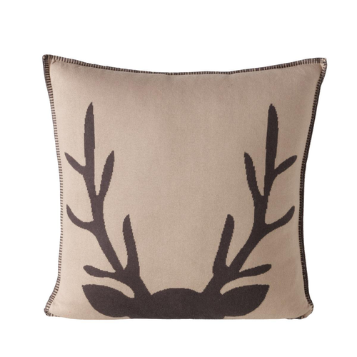 Visuel 1 du produit Coussin carré beige à motif bois de cerf Vilbert - 50 x 50 cm