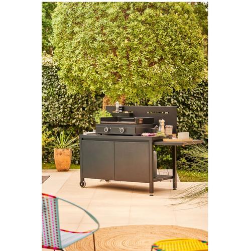 Visuel 5 du produit Table roulante crédence fermée en acier noir Forge Adour - 120 x 65,7 x 112,5 cm