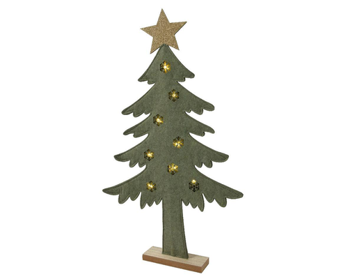 Visuel 1 du produit Sapin décoré en feutrine vert - 32 x 5 x 58 cm