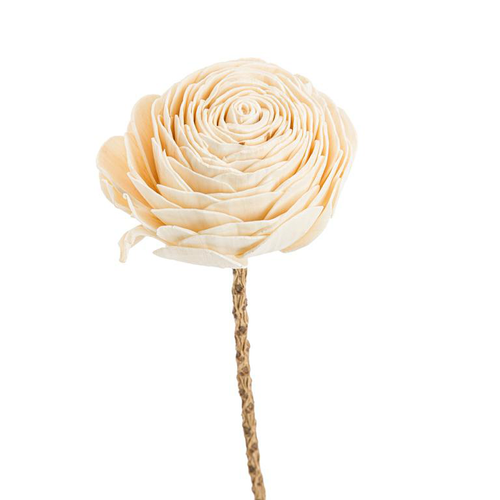 Visuel 1 du produit Fleur en bois de Sola et coco forme Rose - Ø 8 x H 52 cm