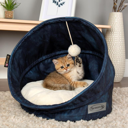 Visuel 2 du produit Grotte pour chat bleu Kensington Scruffs – Taille 44 x 44 x 48 cm