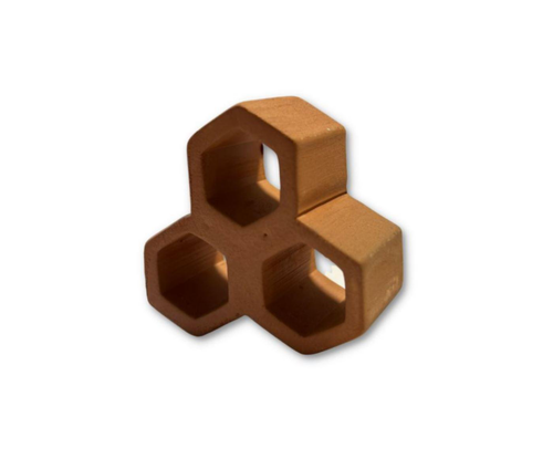 Visuel 1 du produit Abri hexagonal pour aquarium en céramique coloris marron Gioiashrimp - Taille S