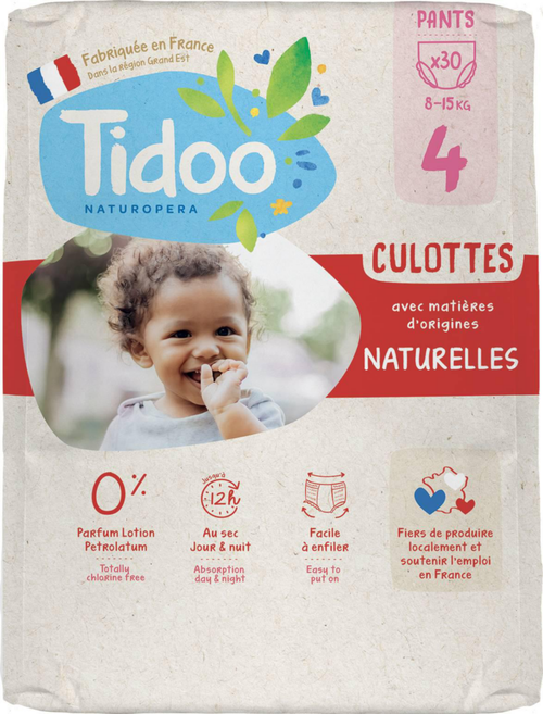 Visuel 1 du produit Culottes d’apprentissage écologiques en sachet T4 (8-15kg) Tidoo, certifiées FSC® - 30 pièces